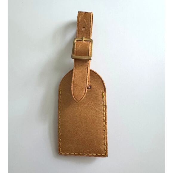 Authentic Louis Vuitton Vachetta Leather Luggage Tag SN229 Made In France - Picture 2 of 5